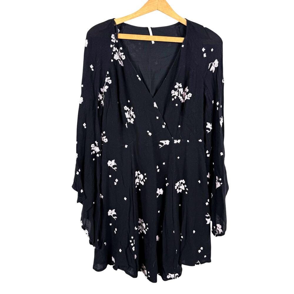 Free People Black Floral Mini Dress